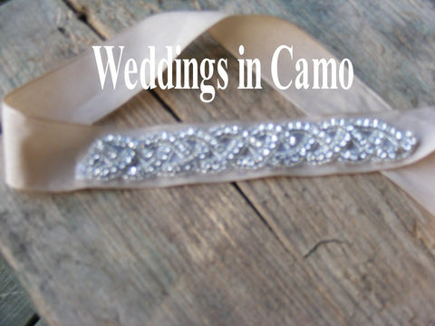 RHINESTONE Ribbon Belt to accessorize your WEDDING DRESS or simple dress Plus sizes available