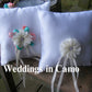 ring bearer pillow with floral accents