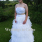 wedding dress lace top and layers of lace ruffles strapless