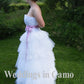 wedding dress lace top and layers of lace ruffles strapless