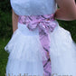 wedding dress lace top and layers of lace ruffles strapless
