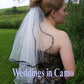 camo wedding veil trimmed in camo ribbon