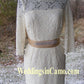SHORT Lace Dress for your Wedding with OPTIONAL Tulle skirt and rhinestone beaded ribbon belt