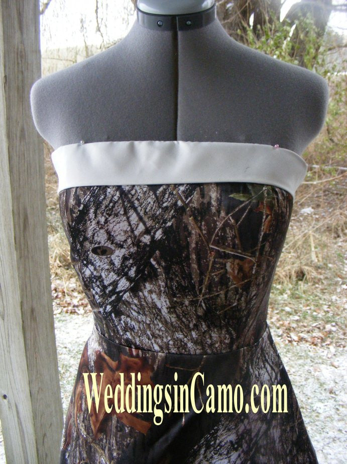 CAMO Short Bridesmaid dress Strapless SIZES 2 to 14 – Weddings in Camo