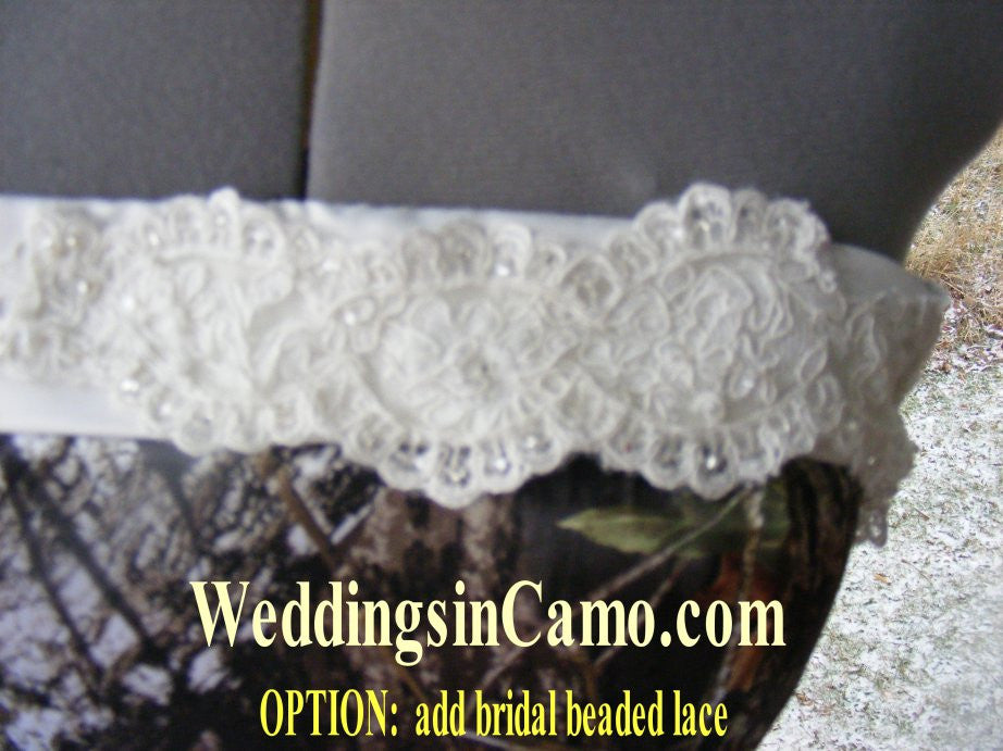 beaded camo wedding dress