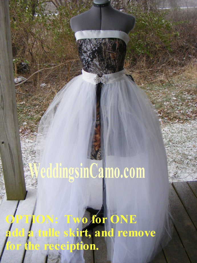camo weddding dress