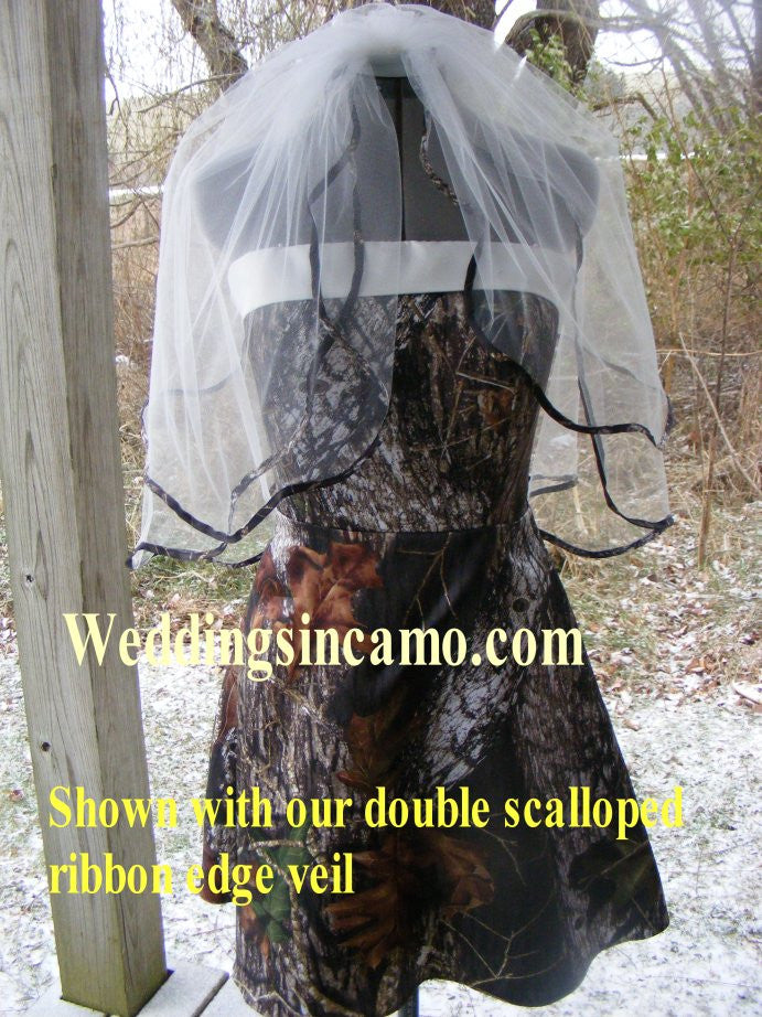 short camo wedding dress