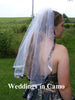 CAMO VEIL+Ribbon with CRYSTALS Single Layer VEIL