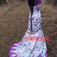Snowfall camo wedding dress with purple lace fit n flare