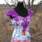 Snowfall camo wedding dress with purple lace fit n flare