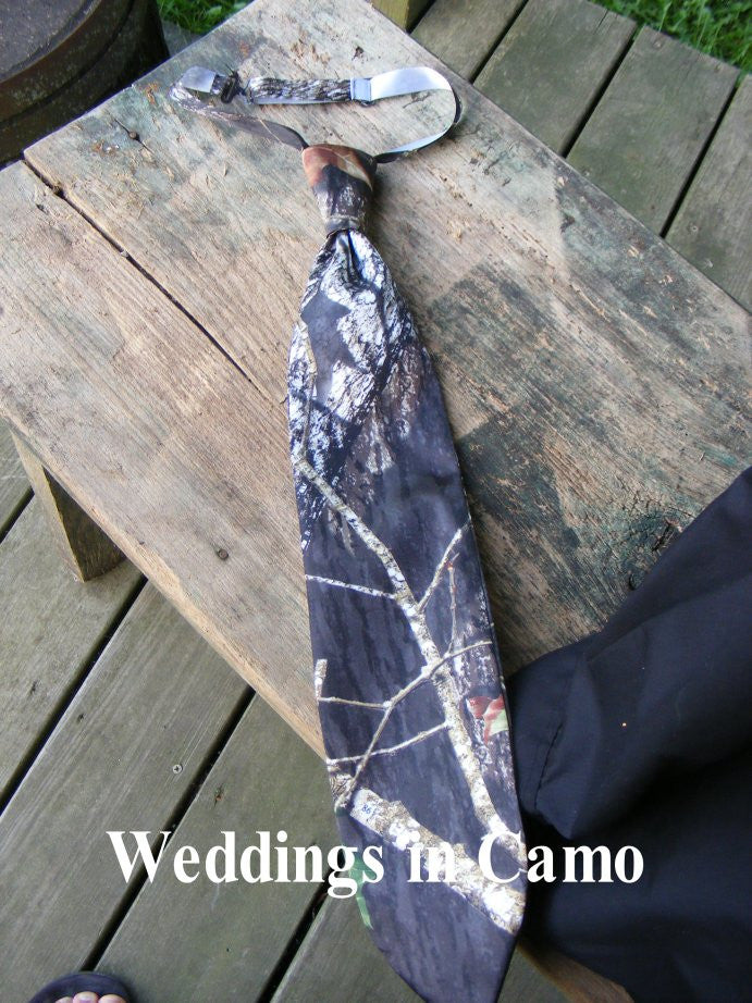 camo clip on tie