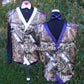 INFINITY camo vest trimmed in Ivory and Purple