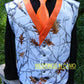 Snowfall camo two-tone vests with colored trim