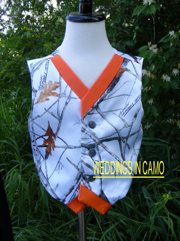 BOYS CAMO Vest+Childs Camo Vest ALL COLORS Custom Made