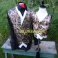 Shadowgrass camo two-tone vests with colored trim